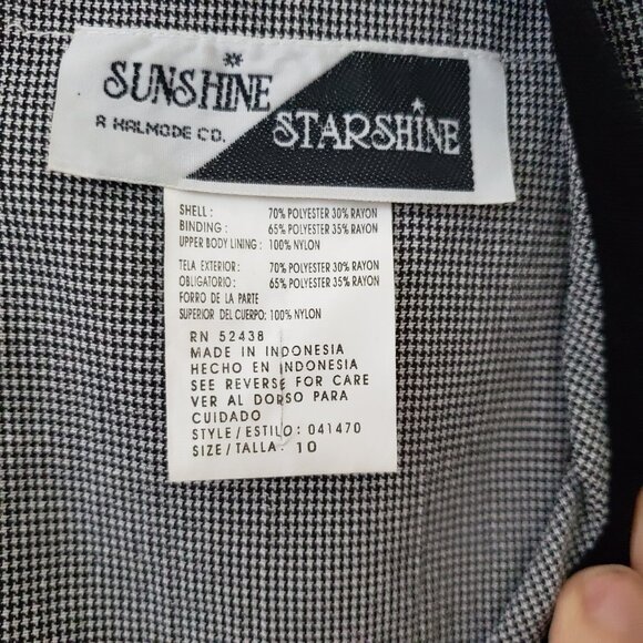 Vintage Sunshine Starshine Faux Two-Piece Dress - Size 10, RN52438 - Picture 6 of 14